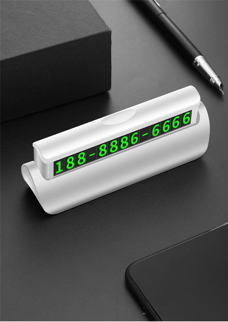 Temporary Parking SignMobile Phone Number PlateHidden LuminousCreative Car Interior Products