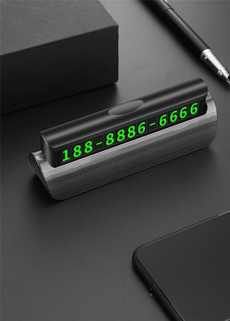 Temporary Parking SignMobile Phone Number PlateHidden LuminousCreative Car Interior Products