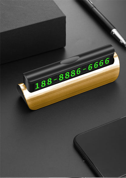 Temporary Parking SignMobile Phone Number PlateHidden LuminousCreative Car Interior Products