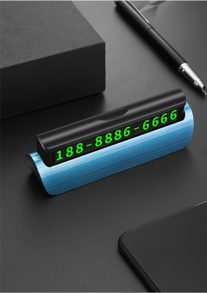 Temporary Parking SignMobile Phone Number PlateHidden LuminousCreative Car Interior Products