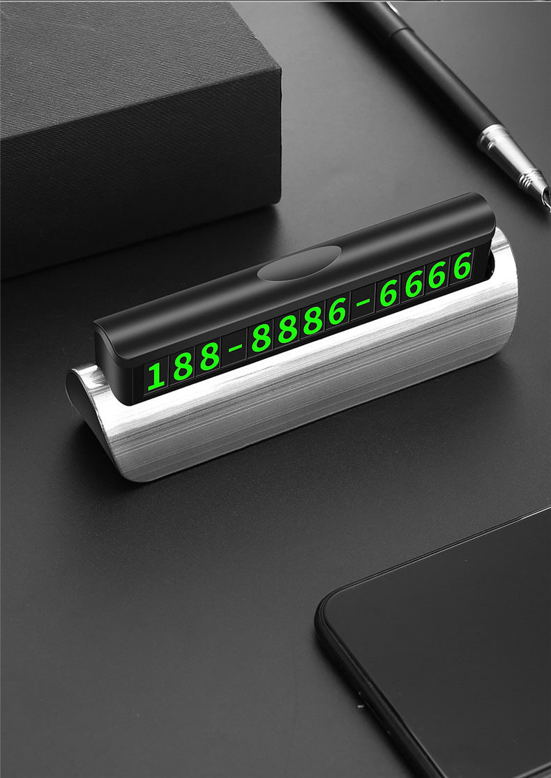 Temporary Parking SignMobile Phone Number PlateHidden LuminousCreative Car Interior Products